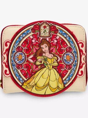 Loungefly Disney Beauty And The Beast Stained Glass Wallet Princess Belle New